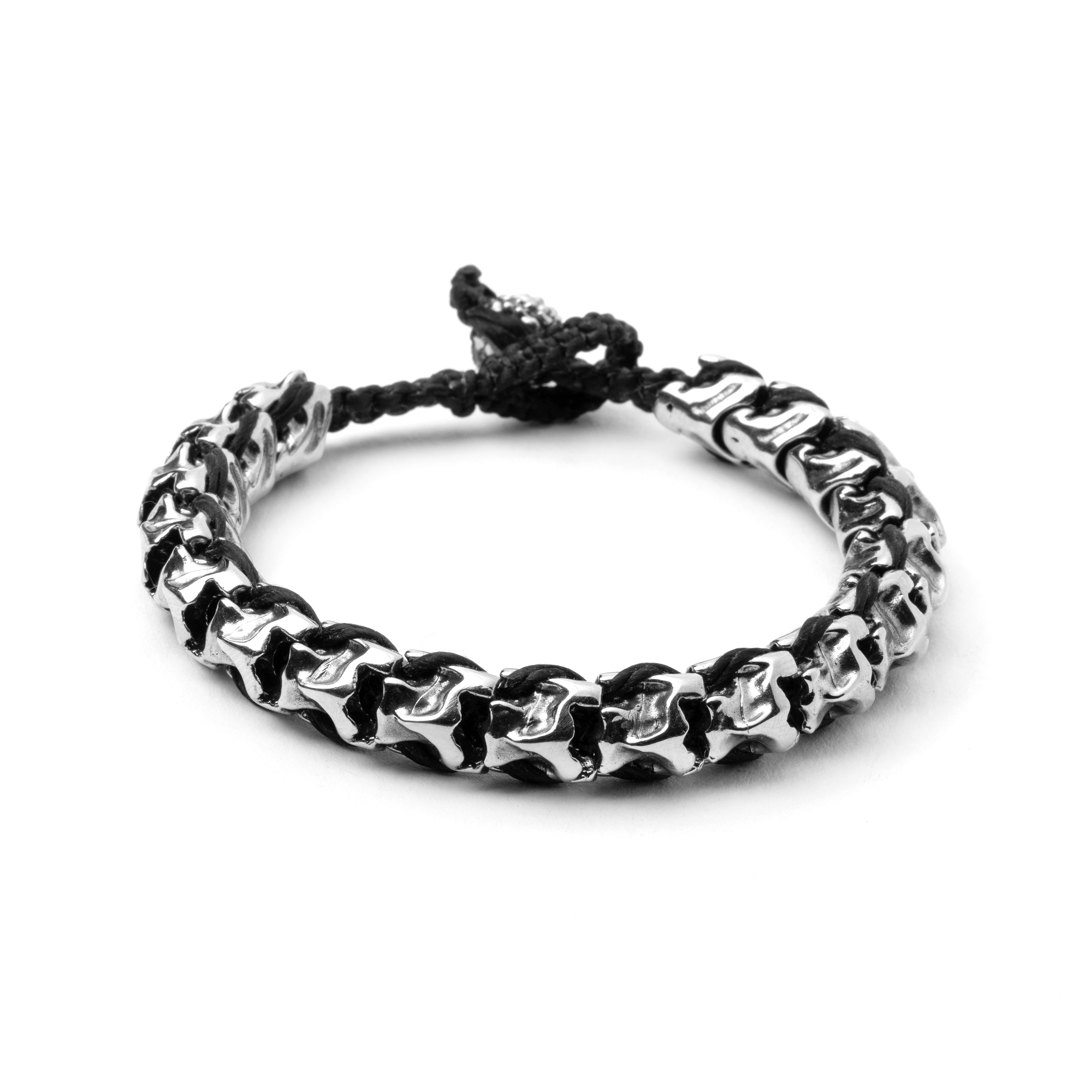 Silver Vertebrae Link Bracelet frontal view