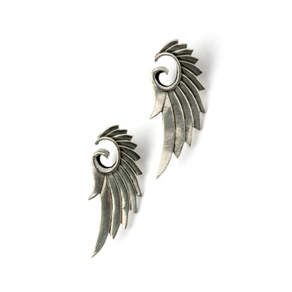pair of Wing flesh tunnels for stretched ears frontal view