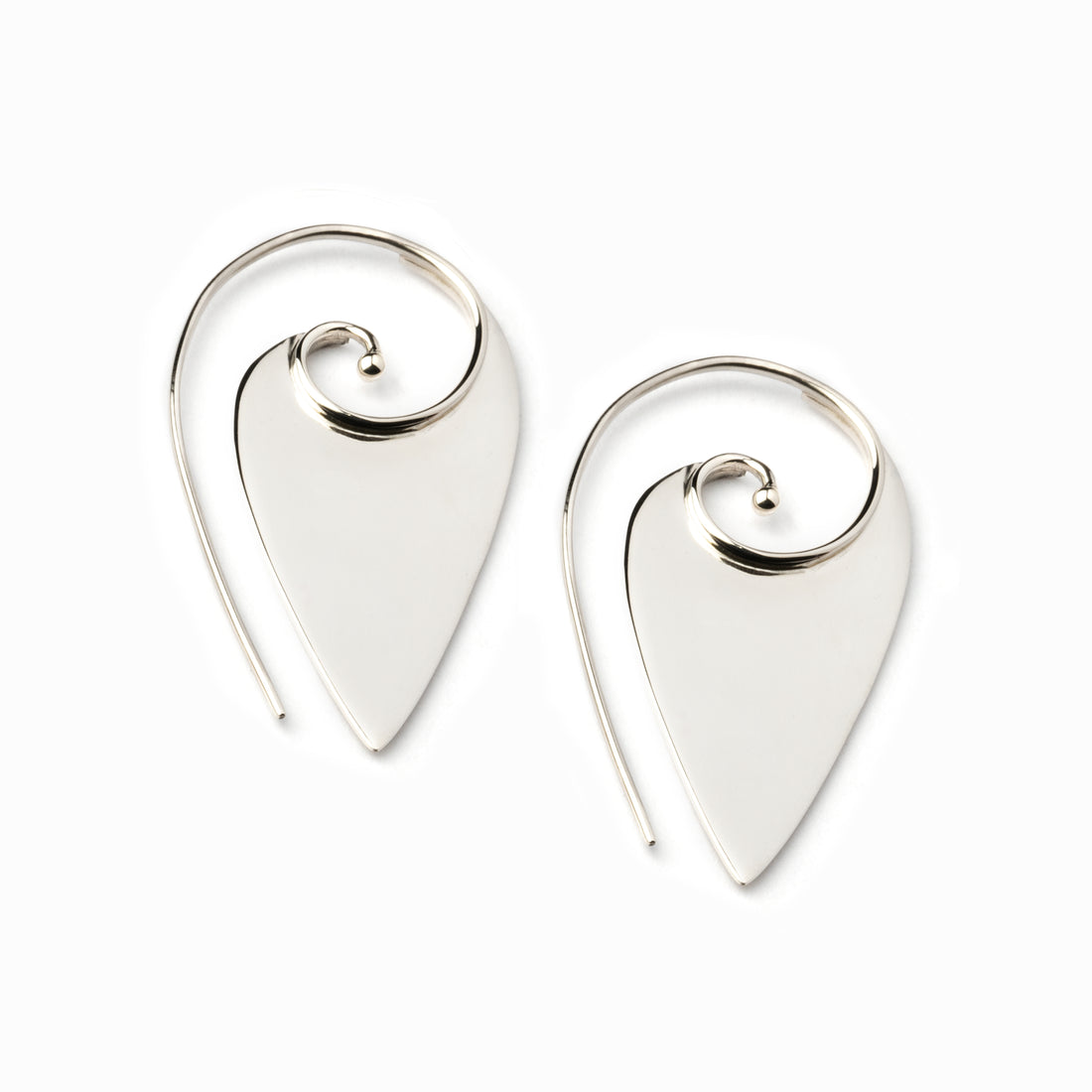 Silver Pointed Spiral Earrings