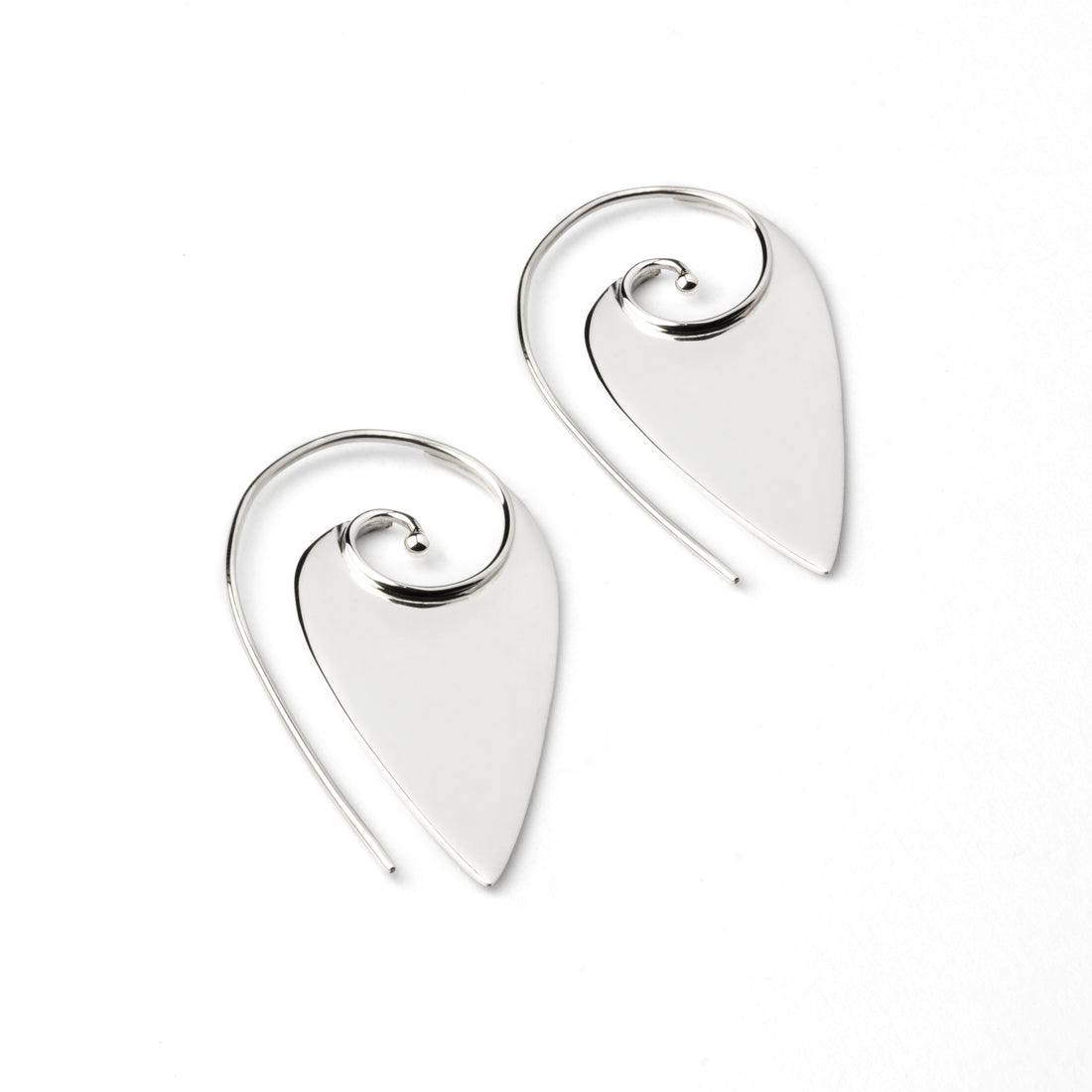 Silver Pointed Spiral Earrings