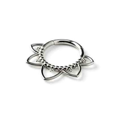 Iryia surgical steel open lotus septum clicker right side view