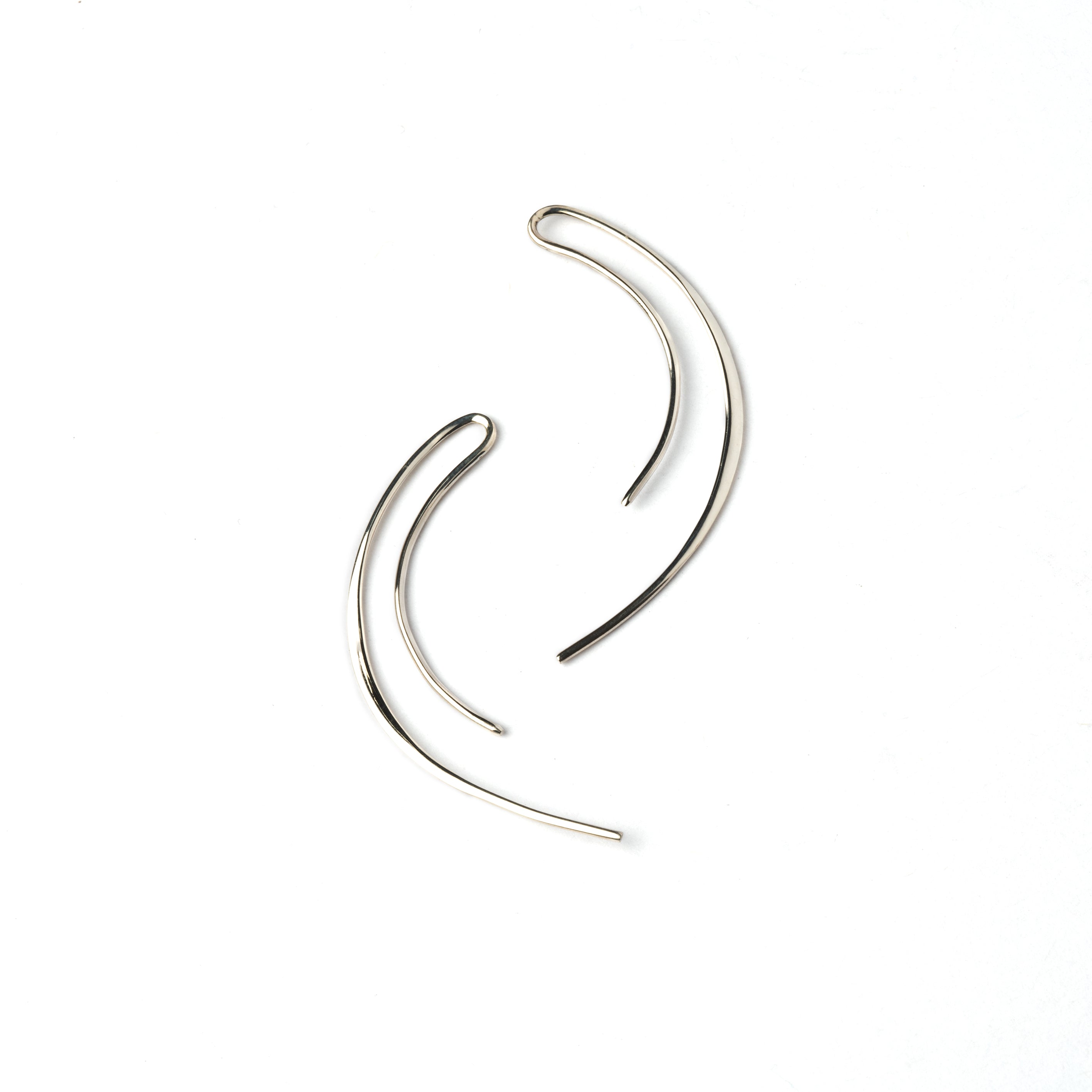 Silver Bent Wire Earrings frontal view
