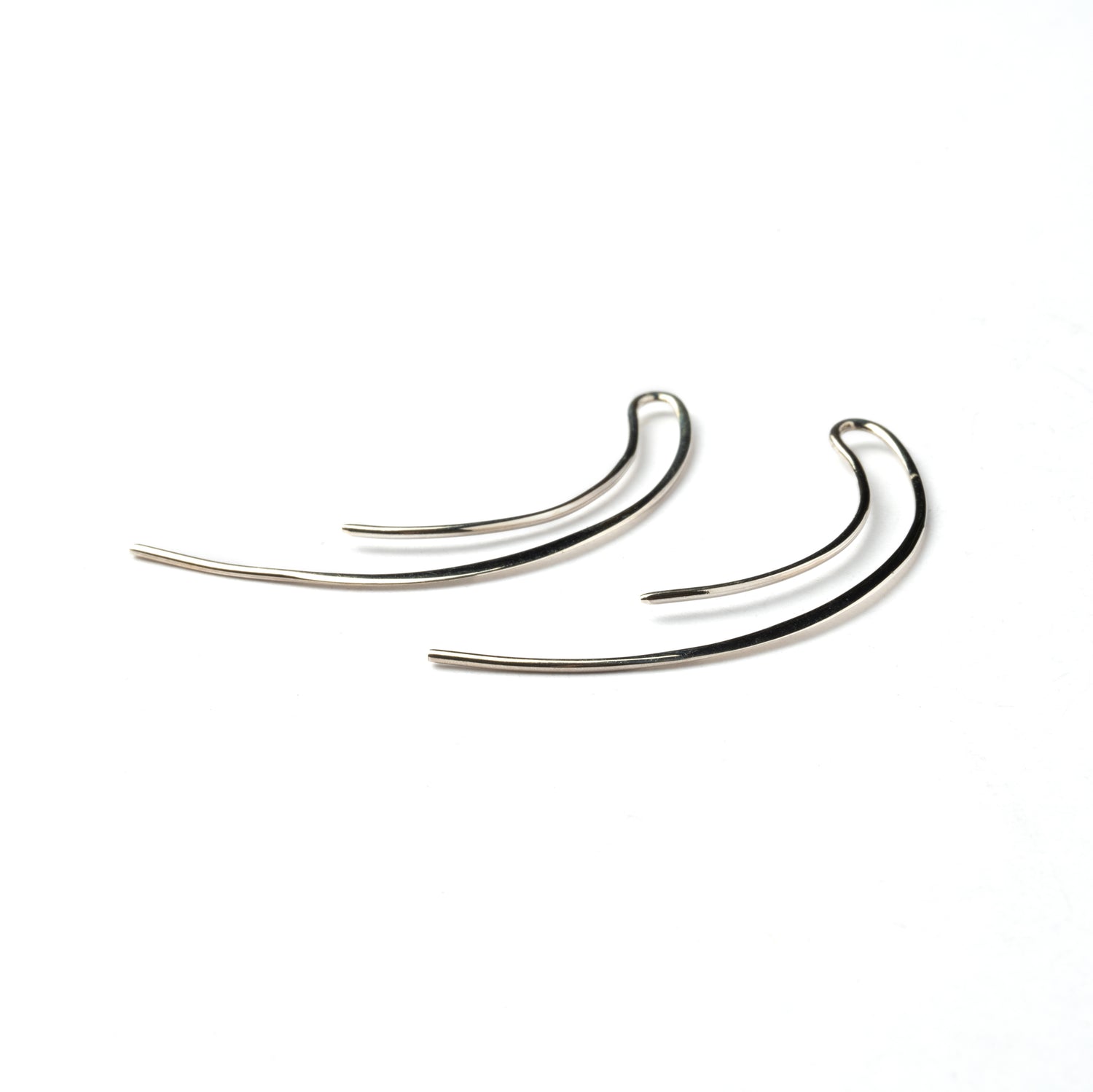 Silver Bent Wire Earrings right side view