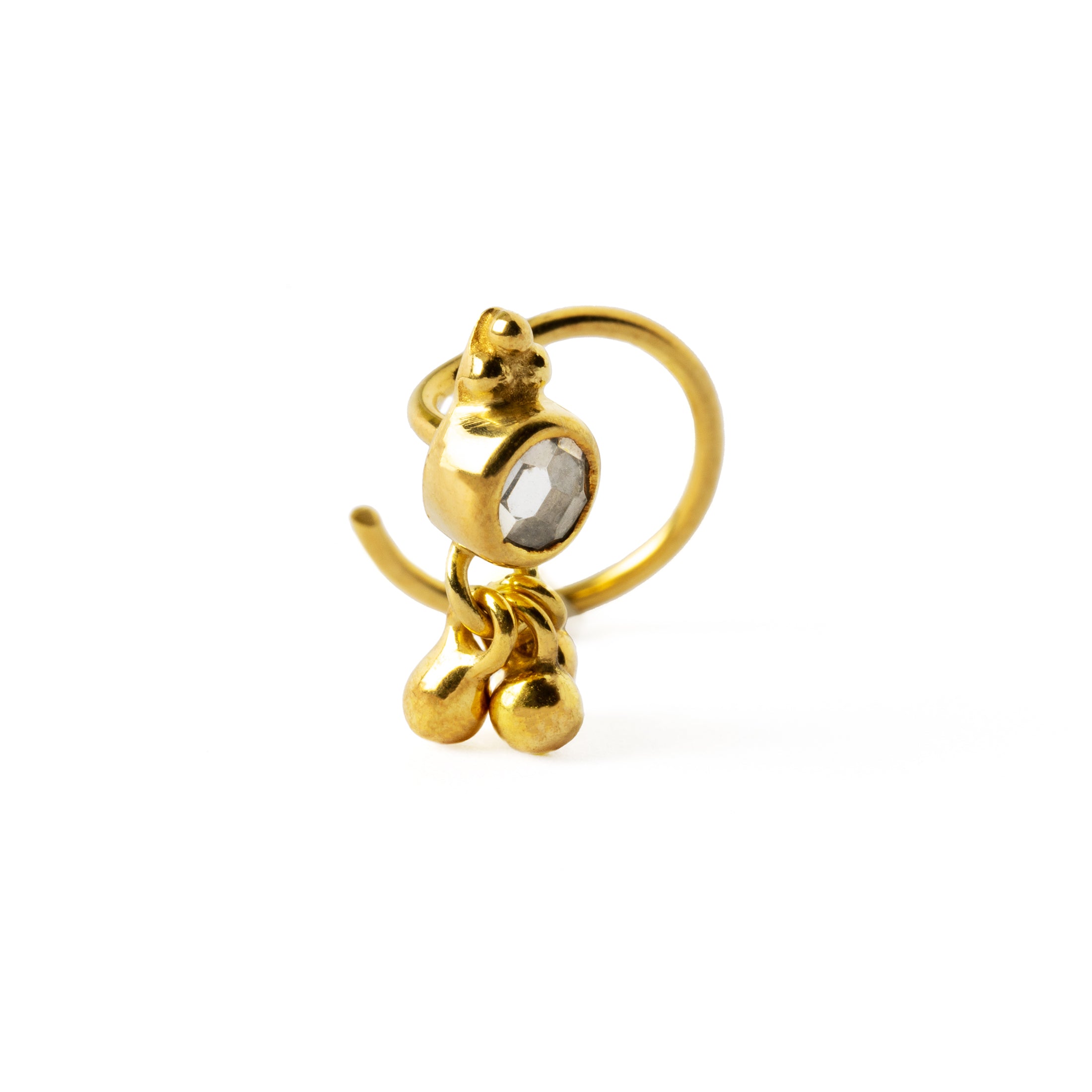 Buy Gold With 3 Layers Of Chain Nose Ring in UK - Style ID: NR-3012 - Diya