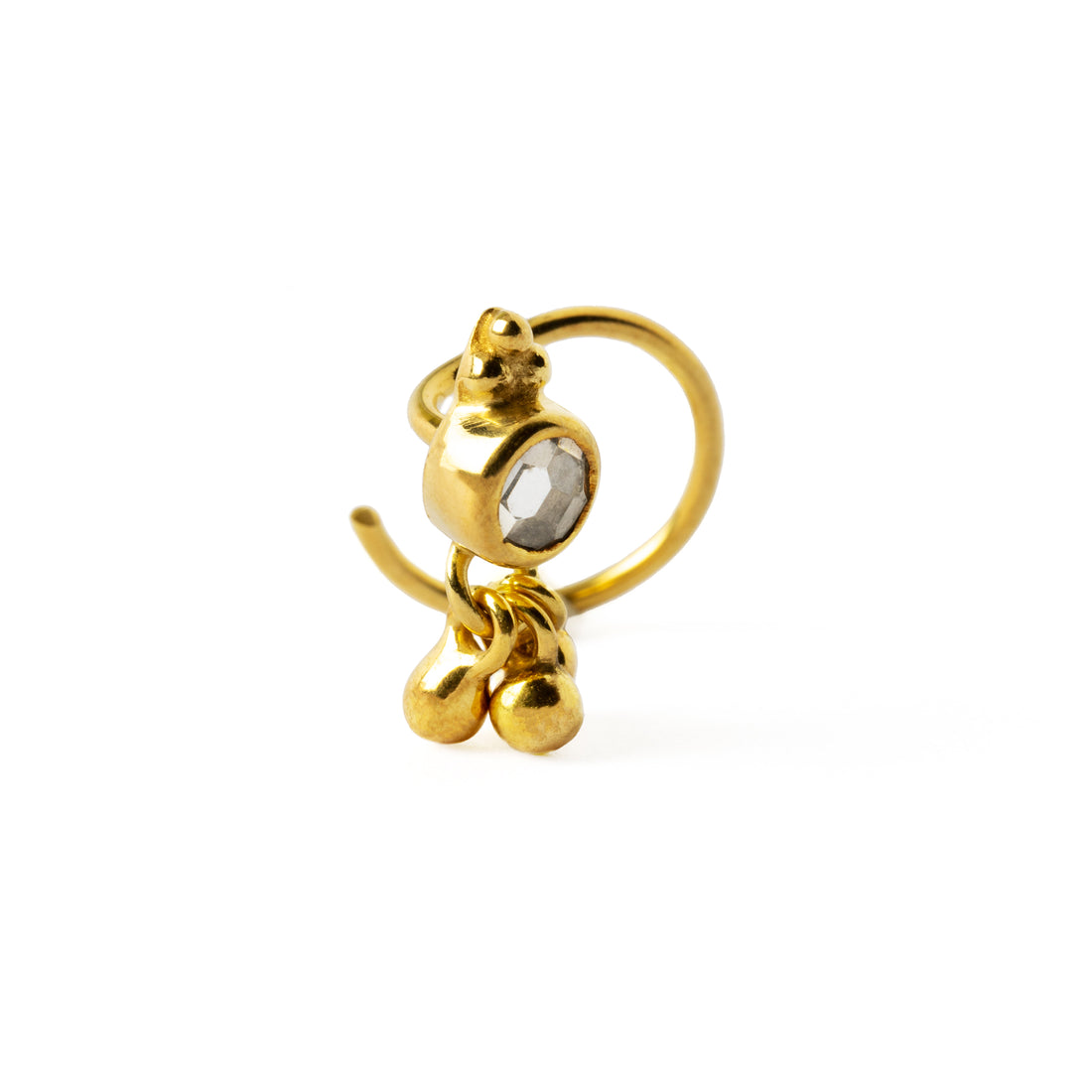 Gold Sita Nose Stud left side view