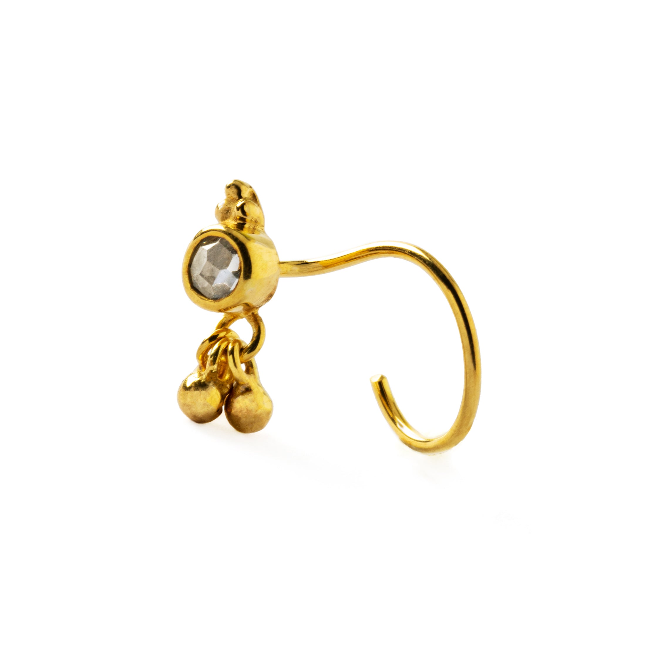 Gold Sita Nose Stud right side view
