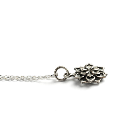 Small mandala silver necklace