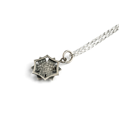 Small mandala silver necklace