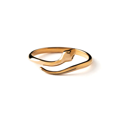 dainty open band snake bronze wrap ring frontal view