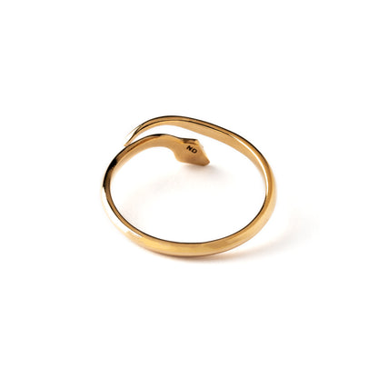 dainty open band snake bronze wrap ring back view