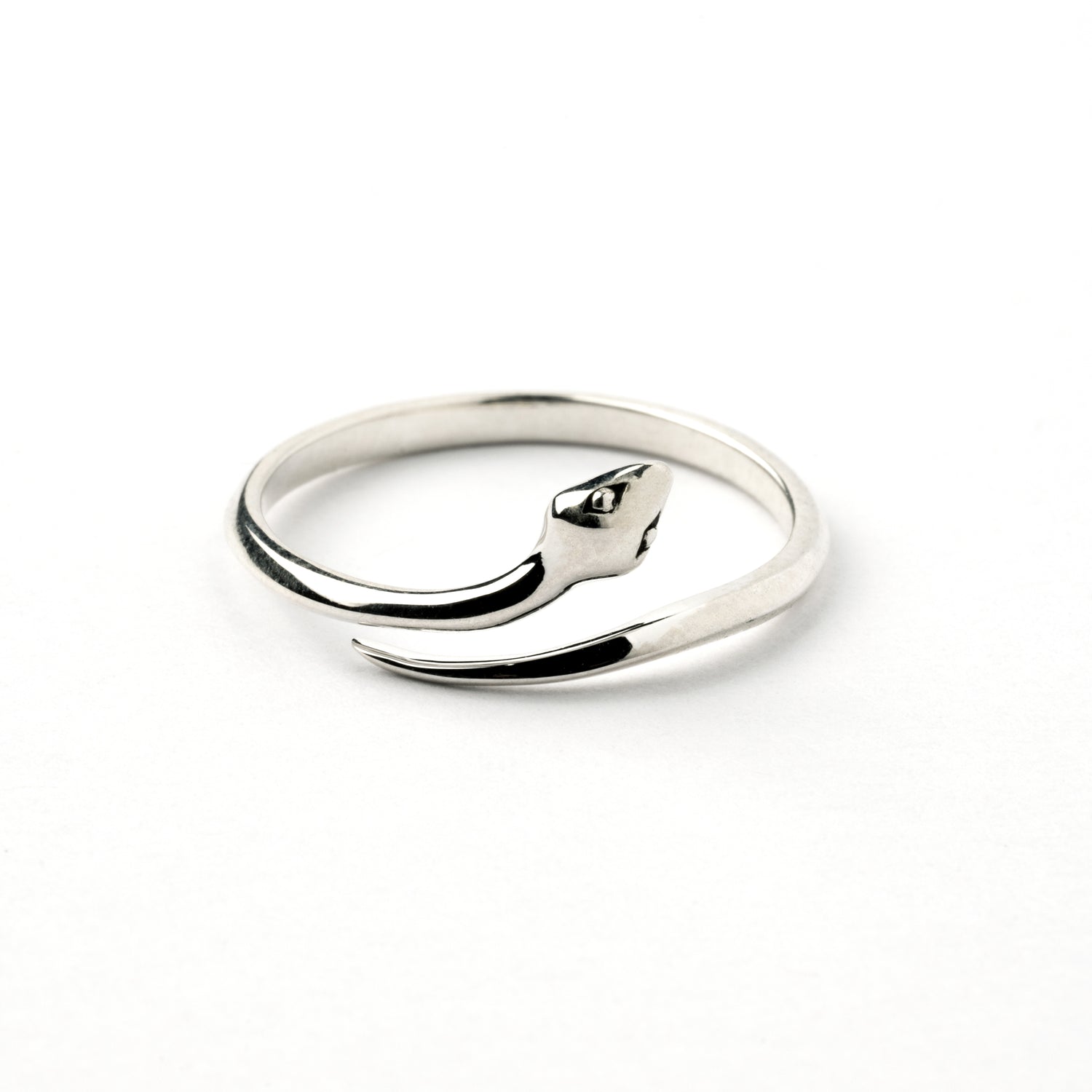 Snake of Eden Silver Ring frontal view
