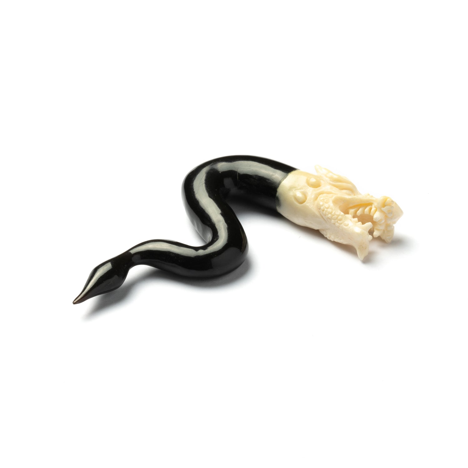 Solid Horn Hook with Bone Dragon Head and Pointy Tail