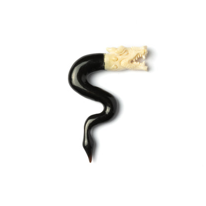 Solid Horn Hook with Bone Dragon Head and Pointy Tail