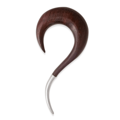 Maui Silver Tipped Wood Ear Stretcher - Rosewood