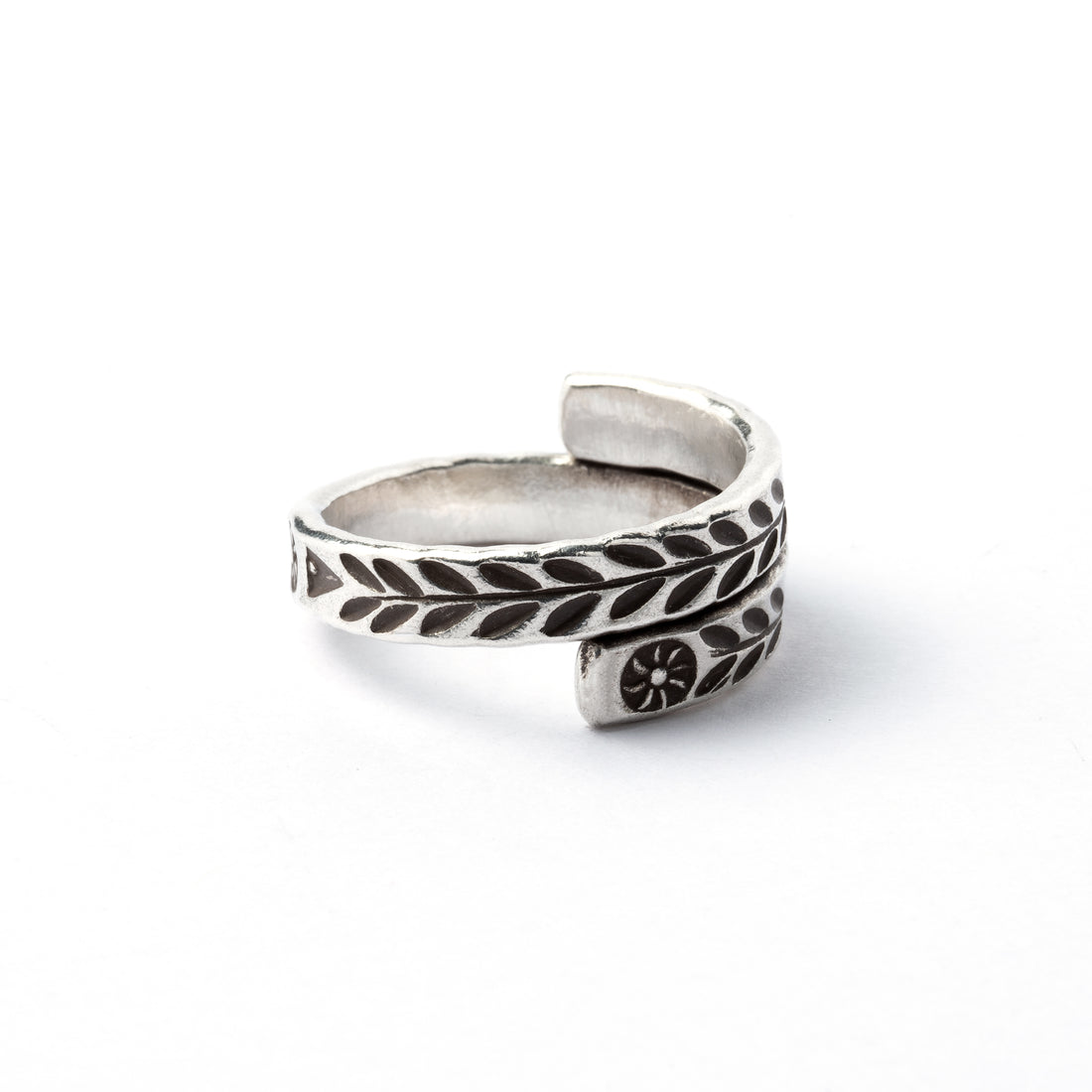 Solstice Tribal Silver Ring right side view