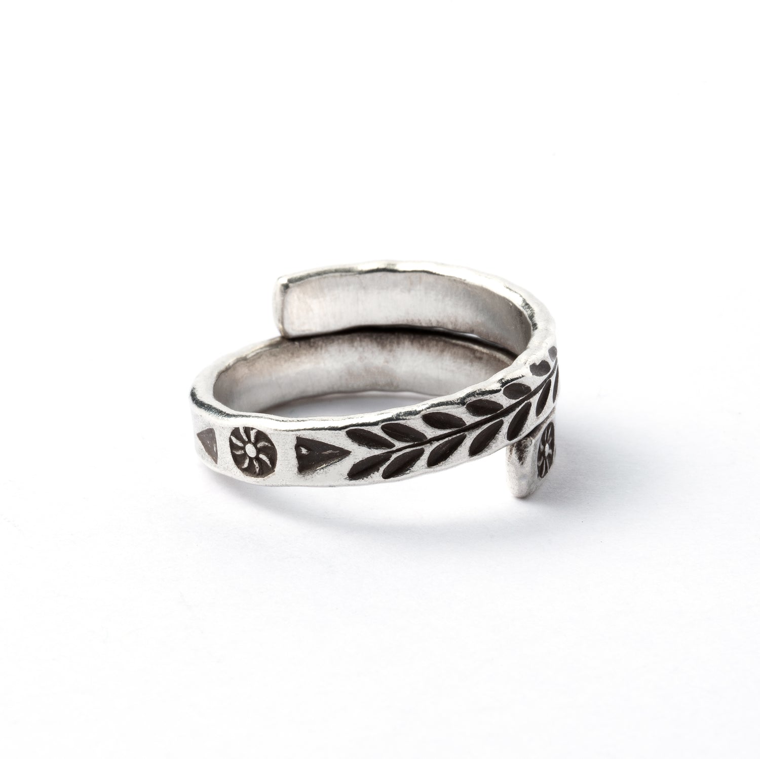 Solstice Tribal Silver Ring right back view