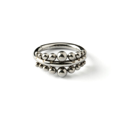 Somsak boho tribal surgical steel clicker piercing ring frontal view