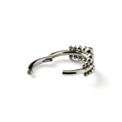 Somsak boho tribal surgical steel clicker piercing ring hinged segment view