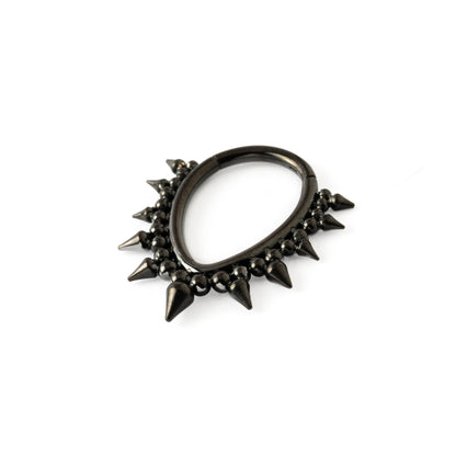 Spiky Brenna Black surgical steel Septum Clicker ring right side view