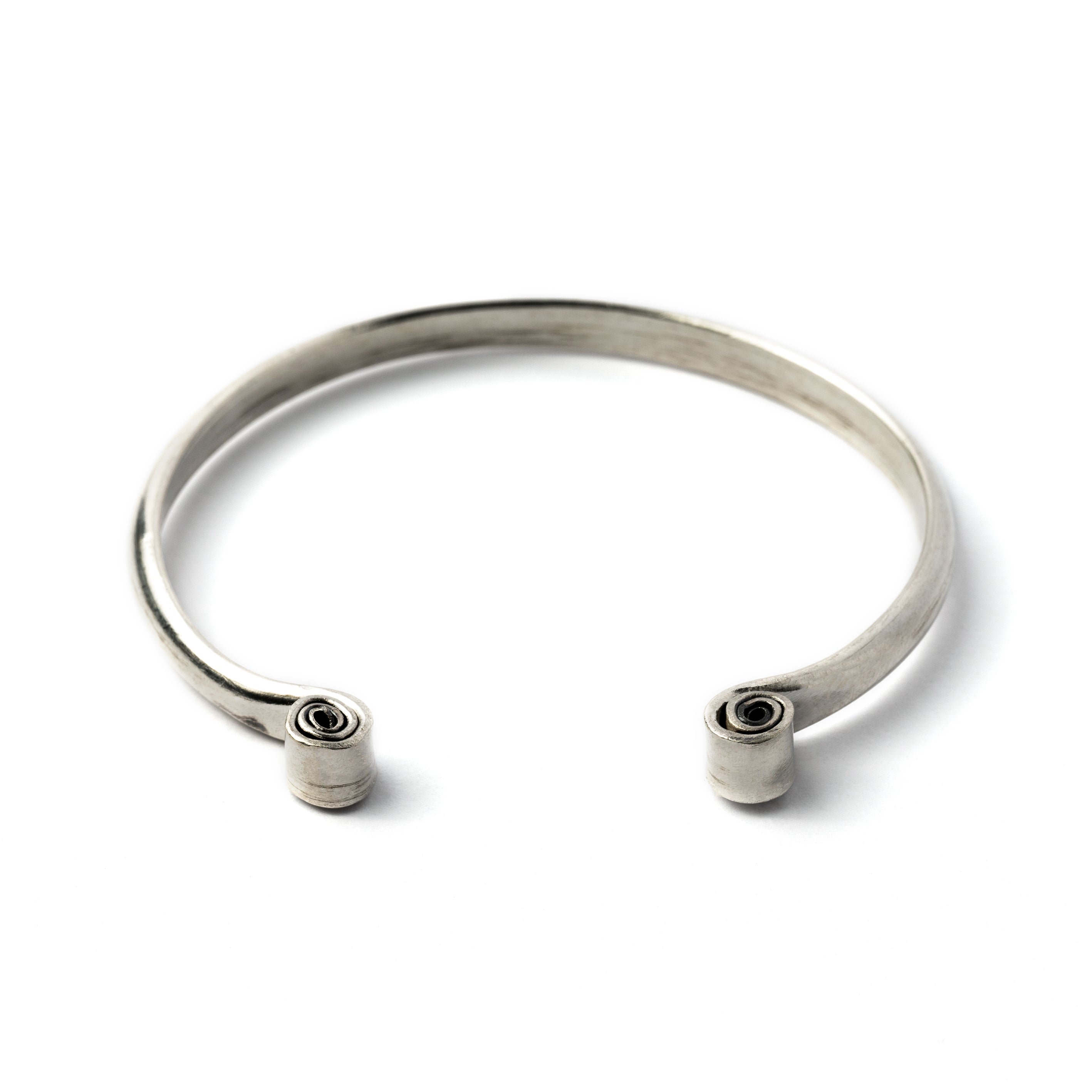 Tribal Silver Spiralling Cuff frontal view