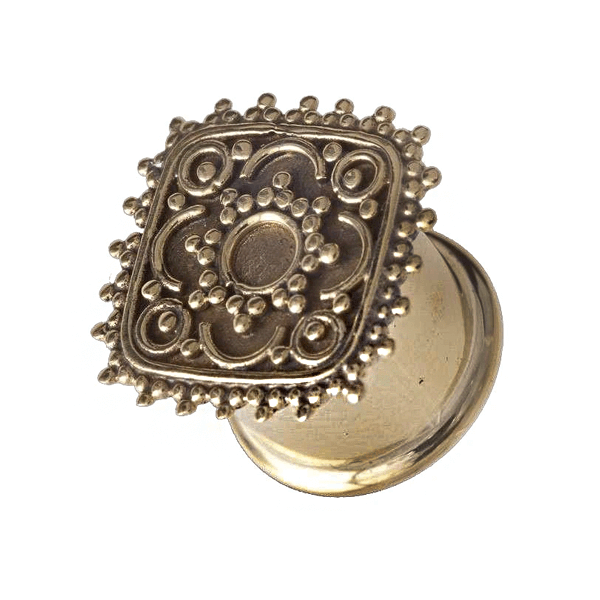 Square Flower Brass Plug