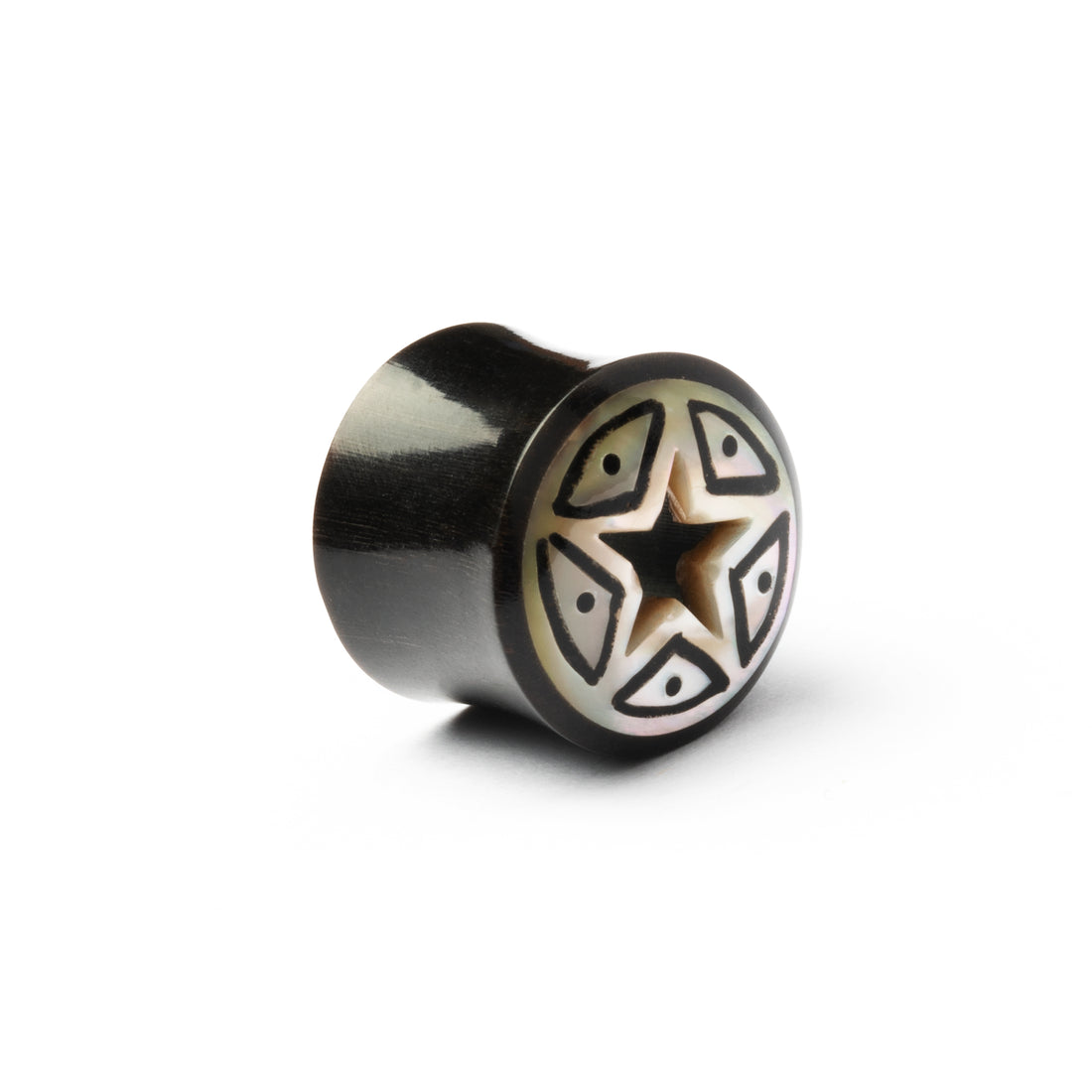 Star Horn Plug With Mother Of Pearl Inlay