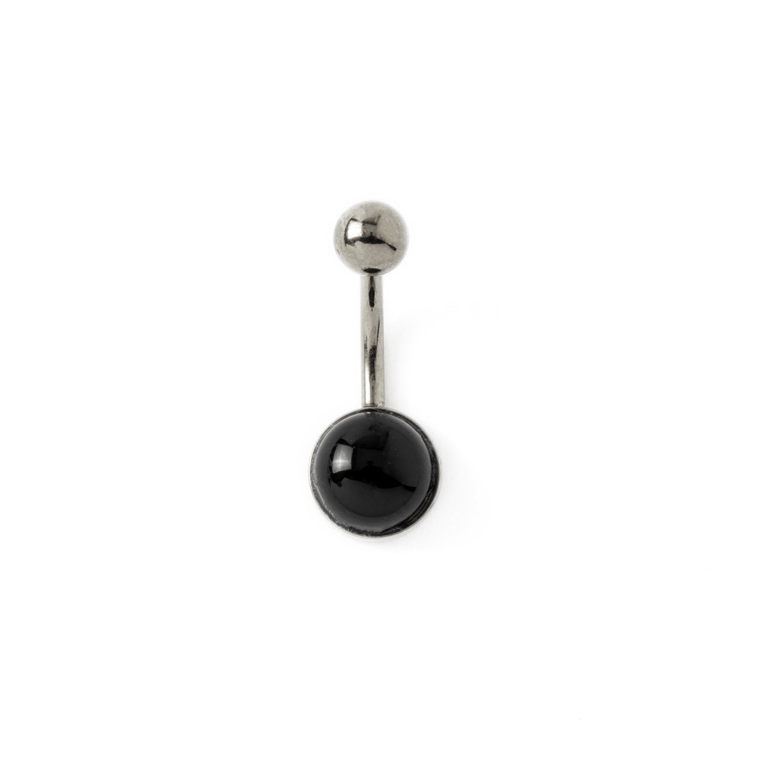 Steel Belly Bar with Onyx frontal view