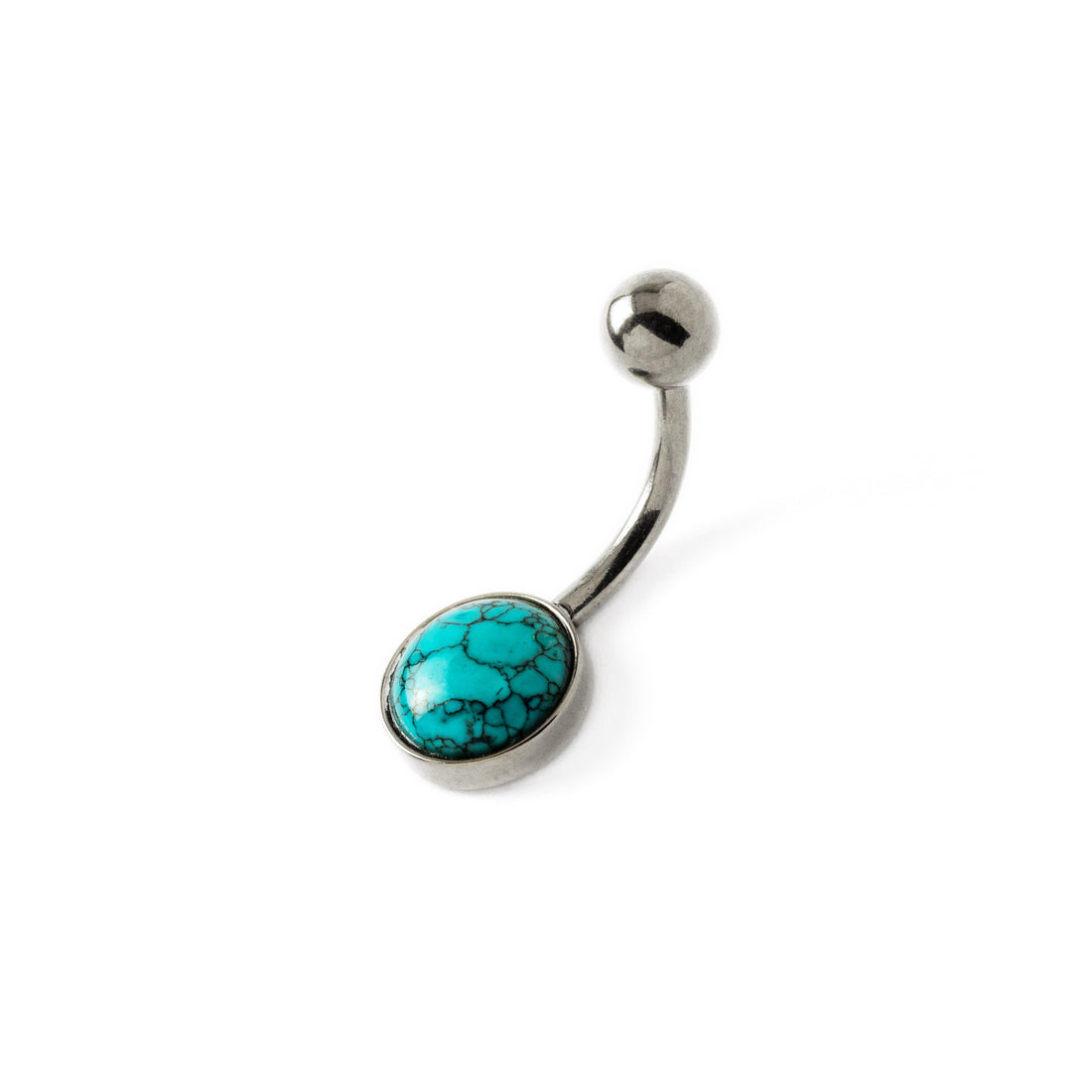 Steel Belly Bar with Turquoise right side view