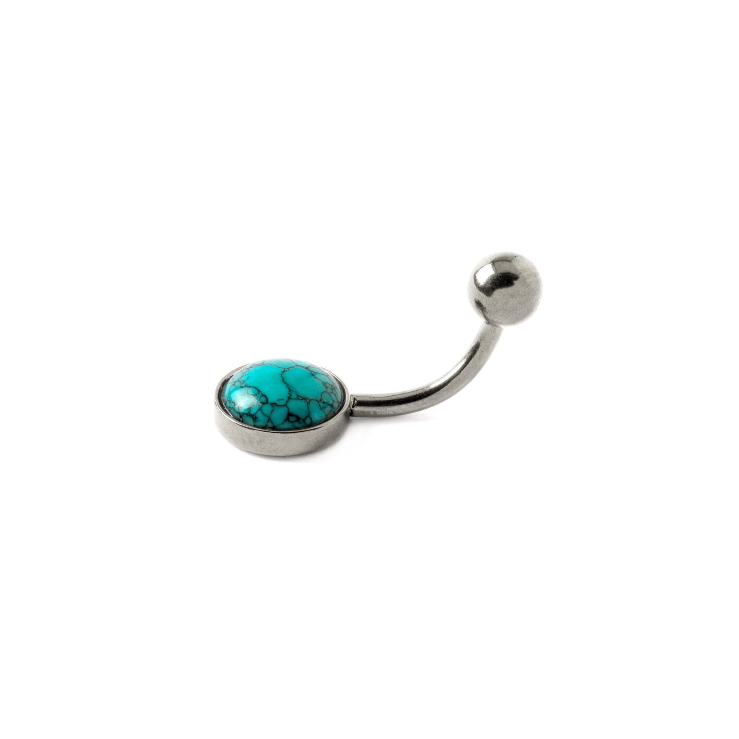 Steel Belly Bar with Turquoise side view