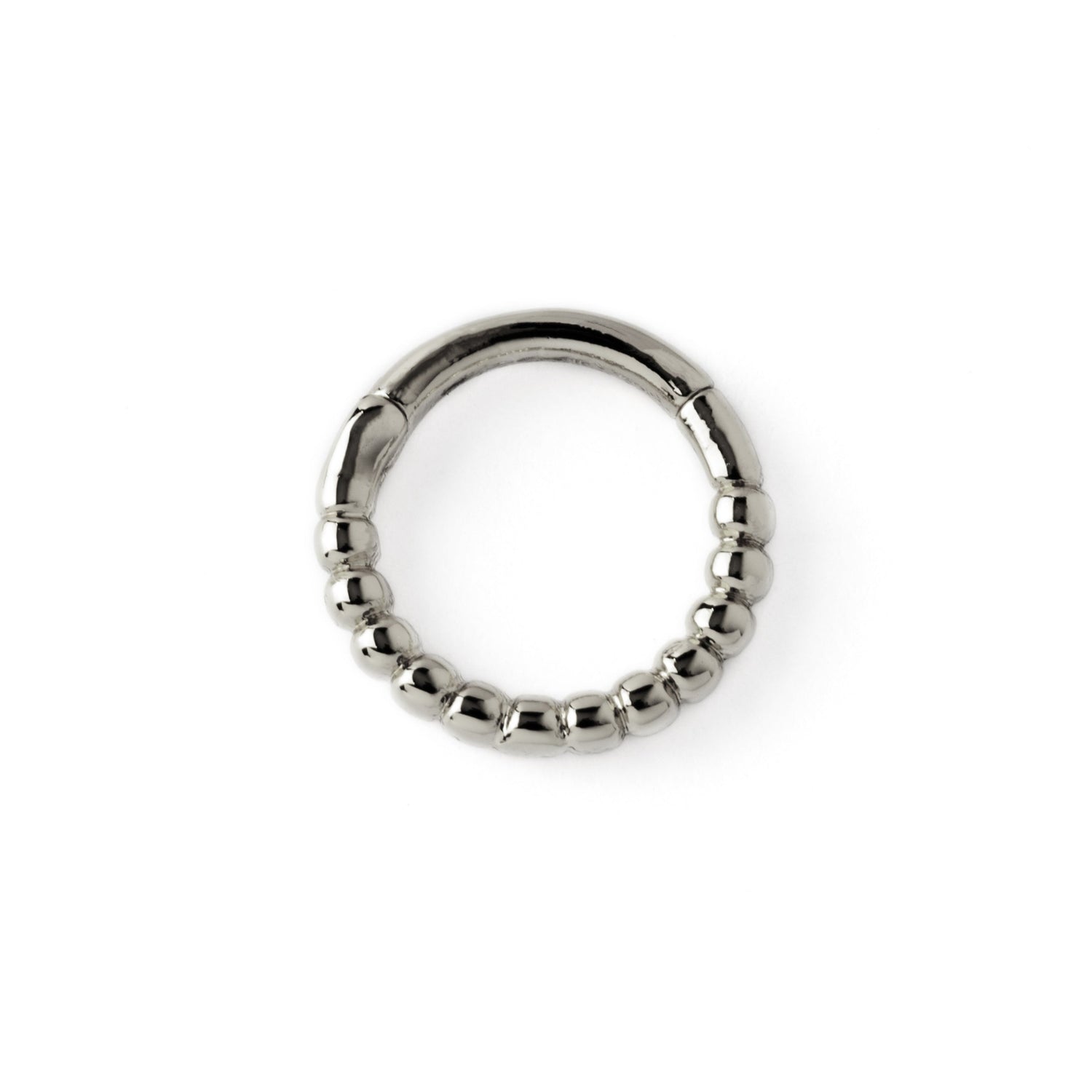 Surgical steel dotted piercing clicker ring front view