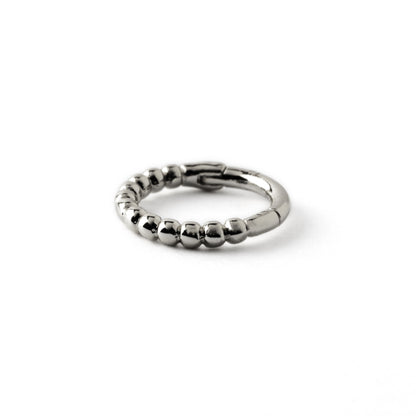 Surgical steel dotted piercing clicker ring down view