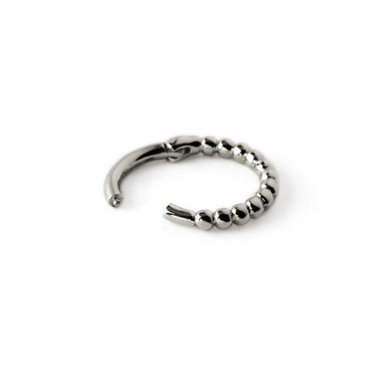 Surgical steel dotted piercing clicker ring click on closure view