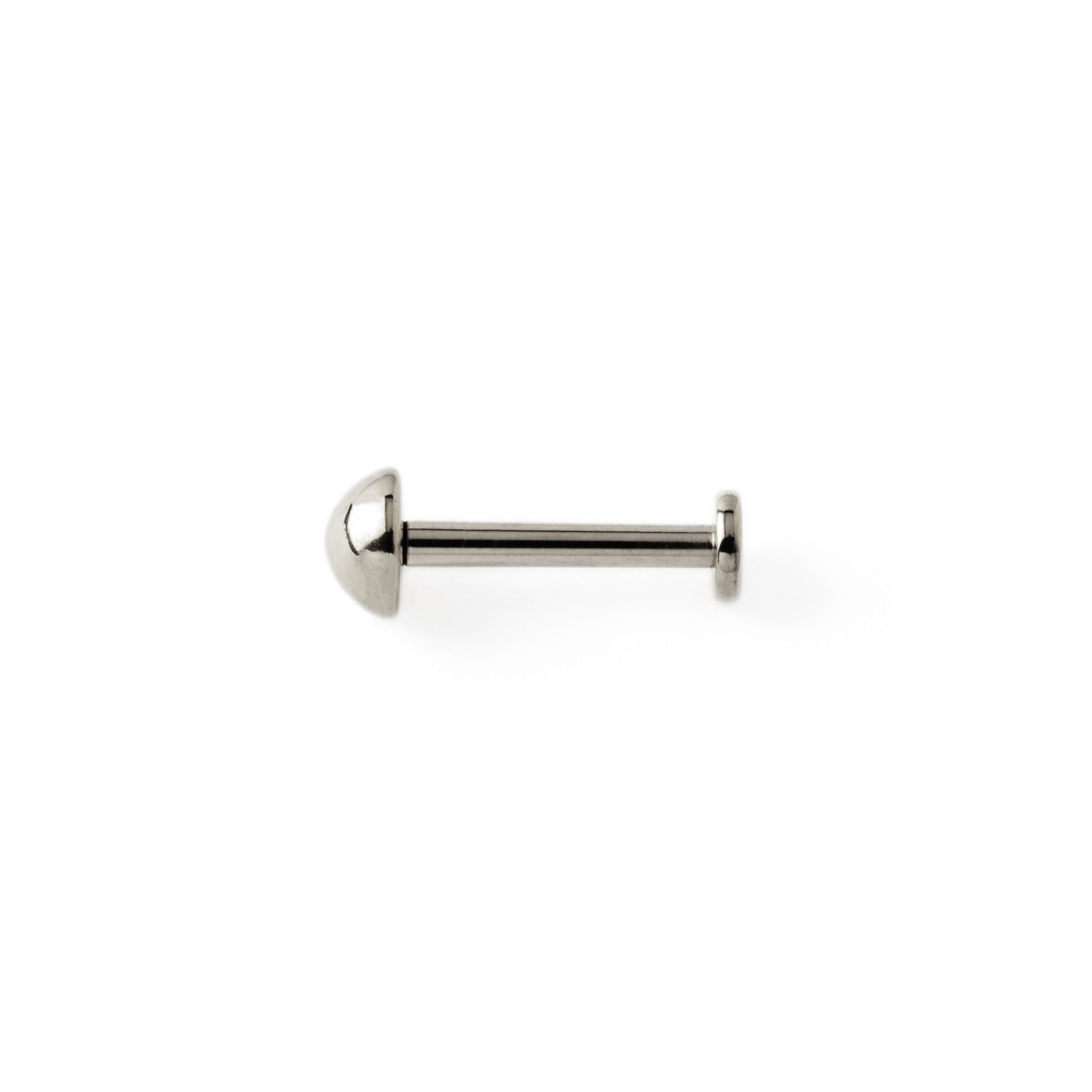 surgical steel dot labret side view