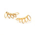 pair of 24k gold plated silver leaf outlines ear climbers frontal view
