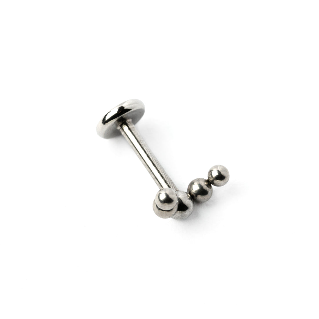 Surgical steel Almora internally threaded labret side view