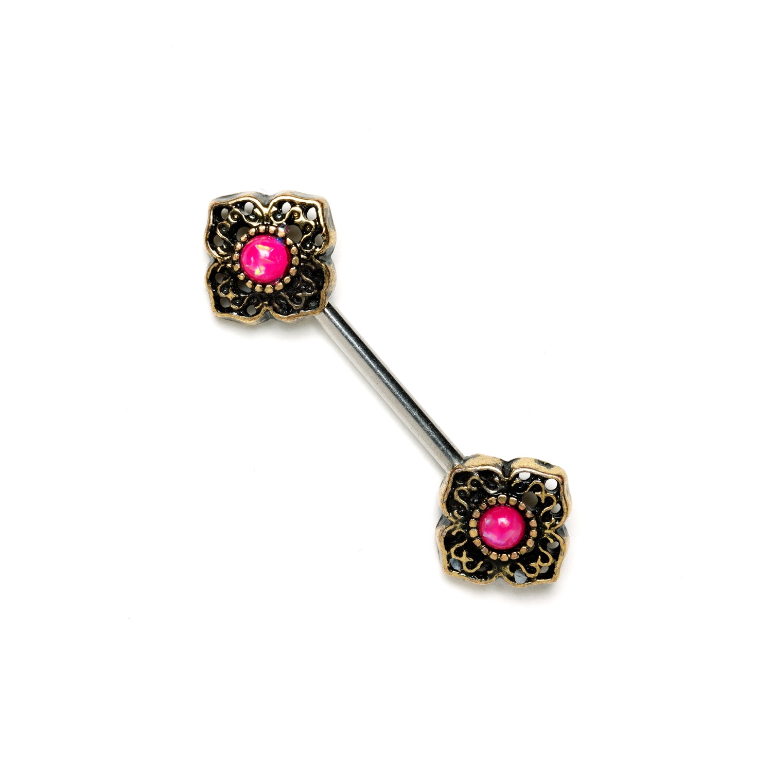 Barbell With Pink Stone