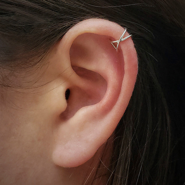 Silver X Ear Cuff | Tribu London