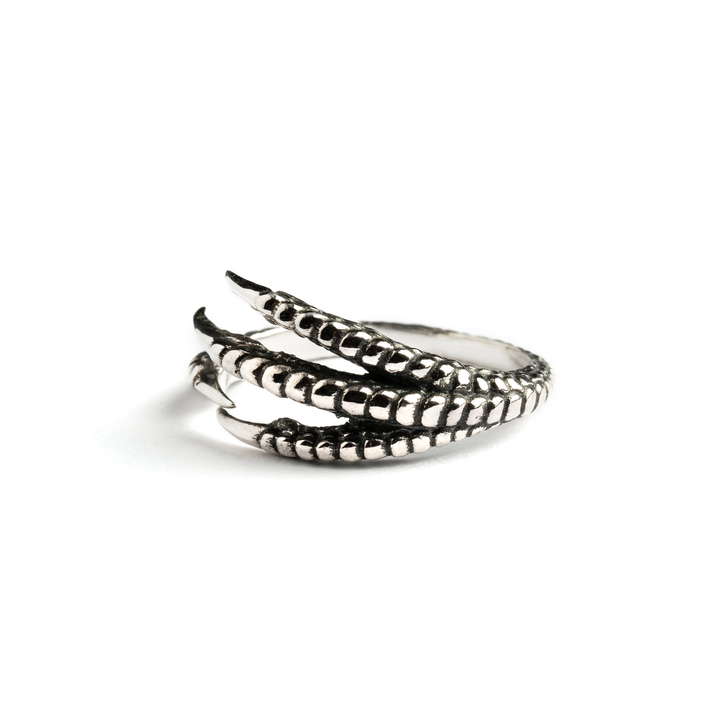 Silver Talon Wrap Ring left side view
