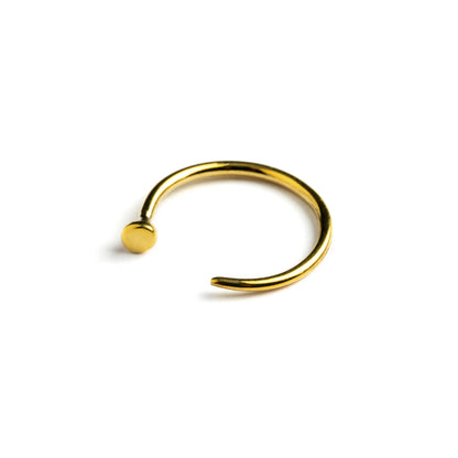 single open hoop golden brass wire earring right side view