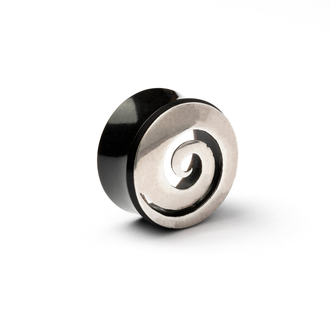 Thick Spiral Horn And Silver Plug
