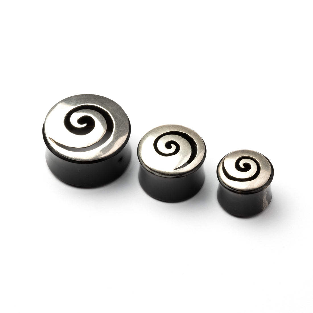 Thick Spiral Horn And Silver Plug