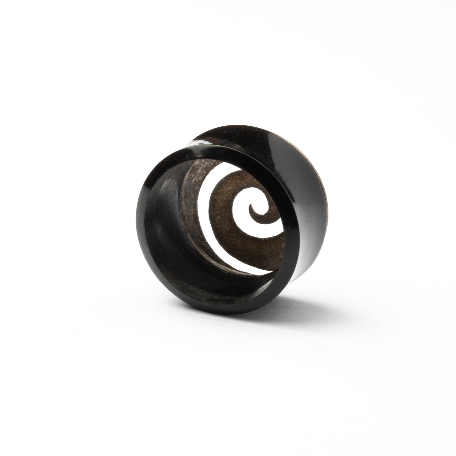 Thick Spiral Horn And Silver Plug