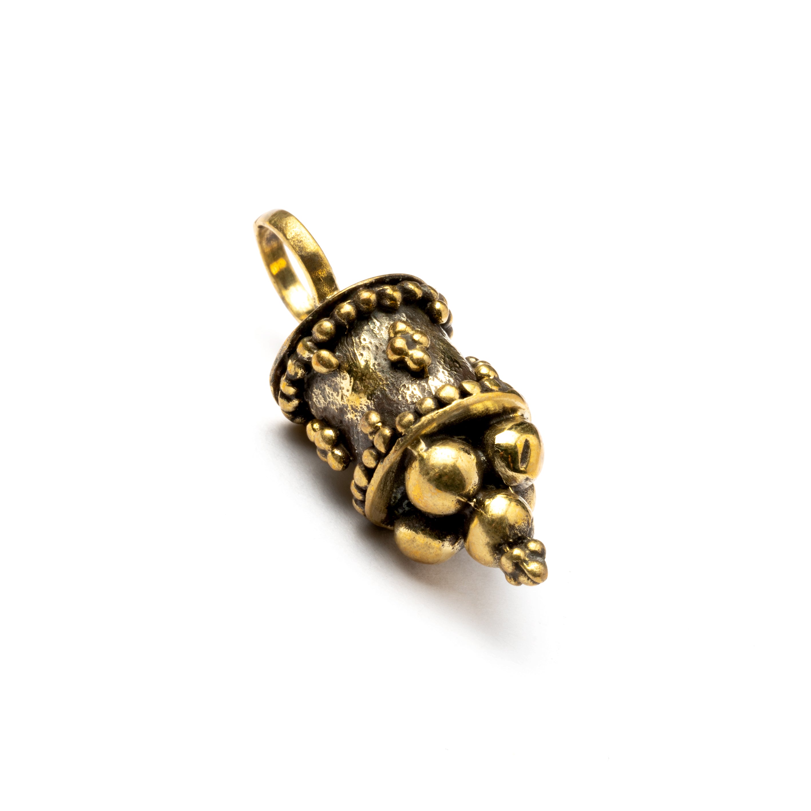 golden brass Afghan pendant left side view