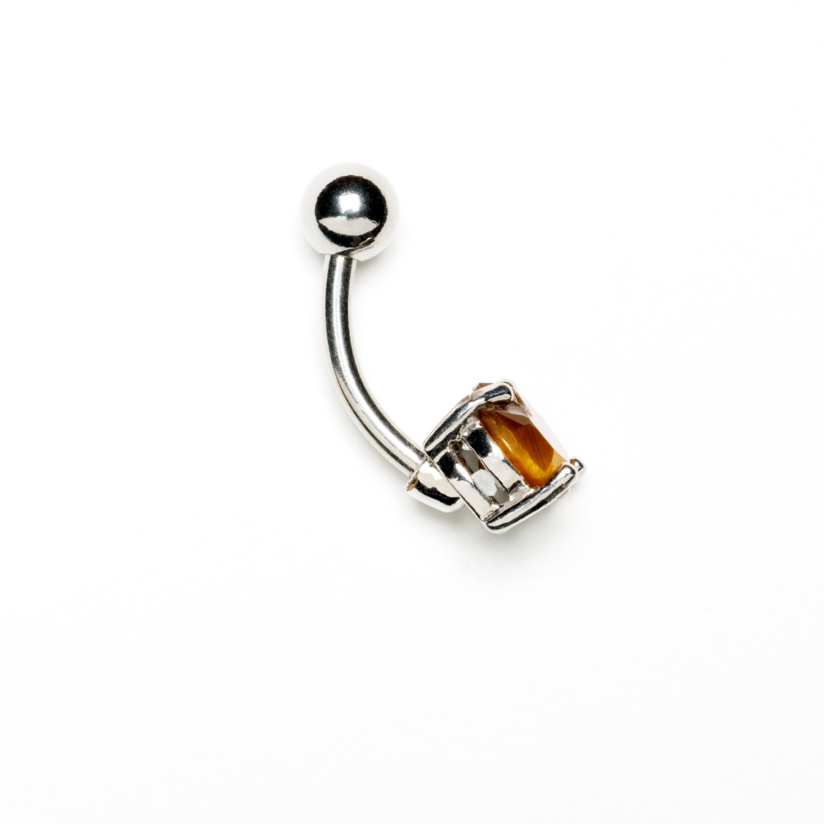 Belly Bar with Tiger Eye side view
