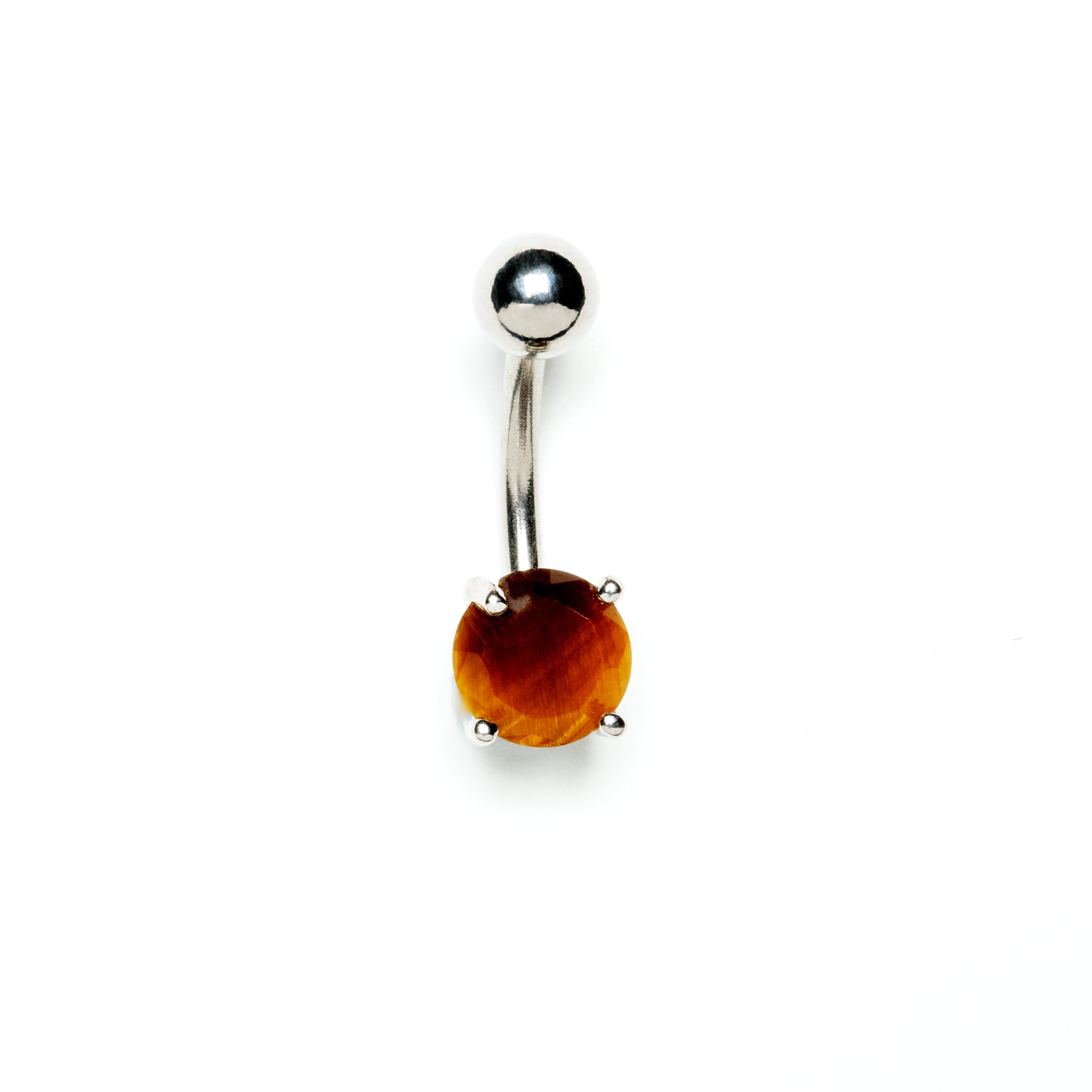 Belly Bar with Tiger Eye frontal view