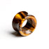 single Tiger Eye double flare stone ear tunnel right side view