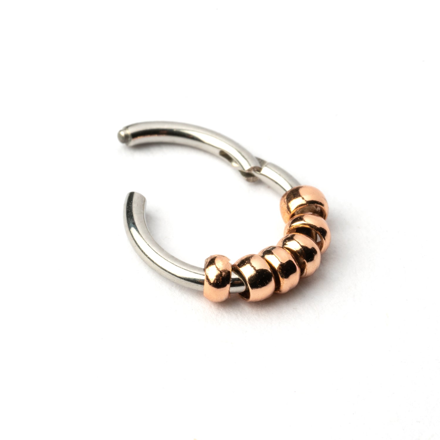 Hinged Segment Ring with rose gold Beads click on view