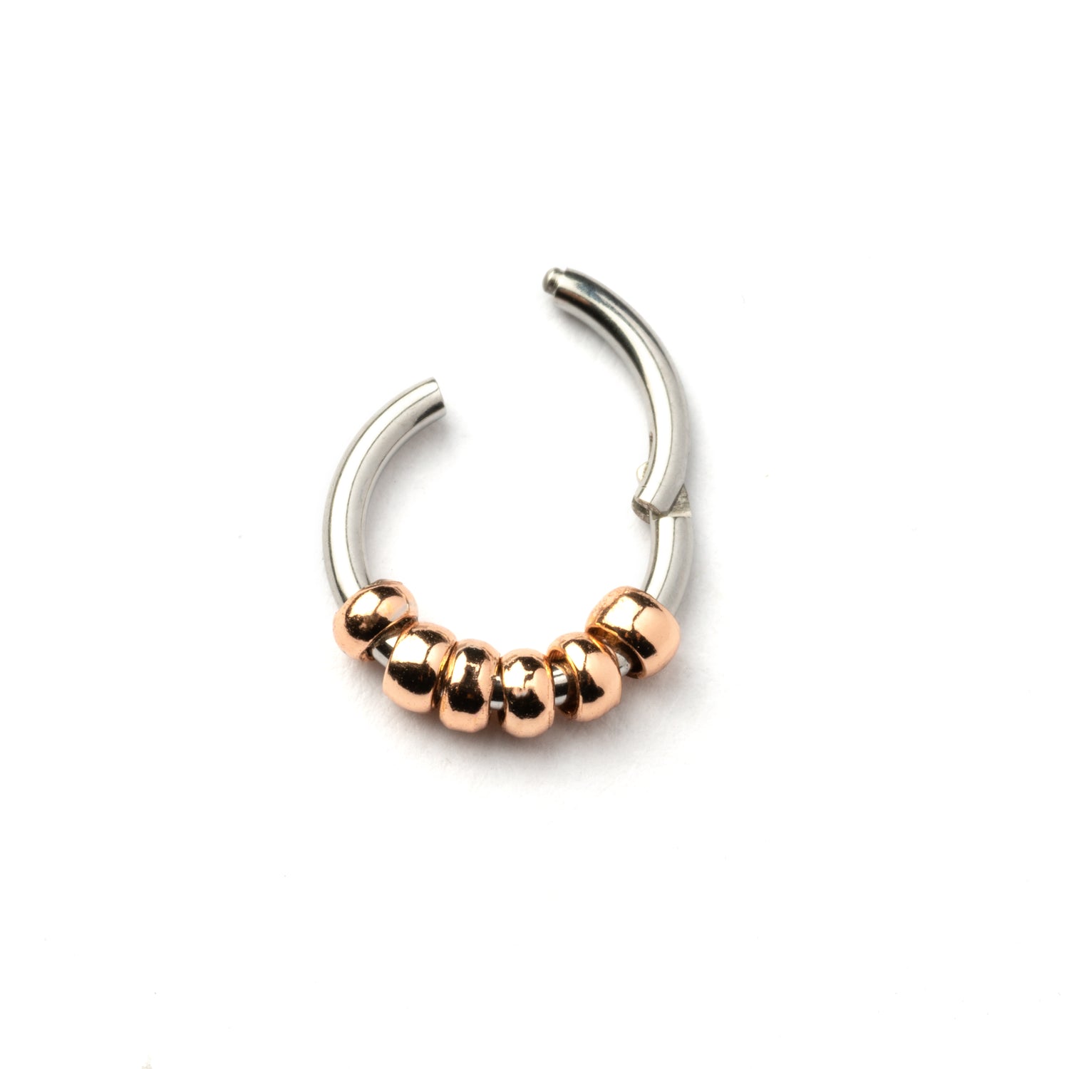 Hinged Segment Ring with rose gold Beads click on view