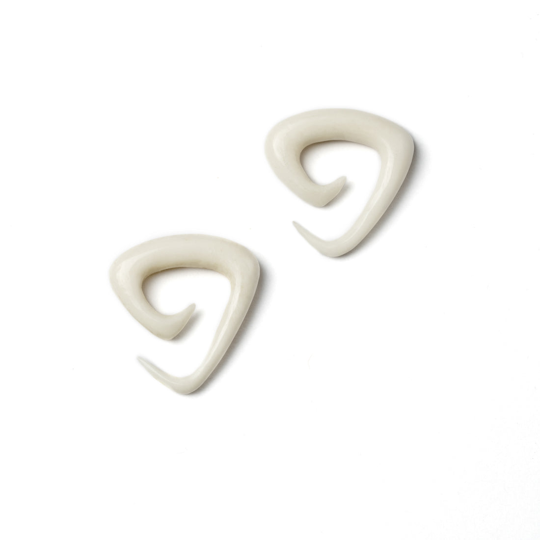 Triangular Spiral Solid Horn Hook - Bone 