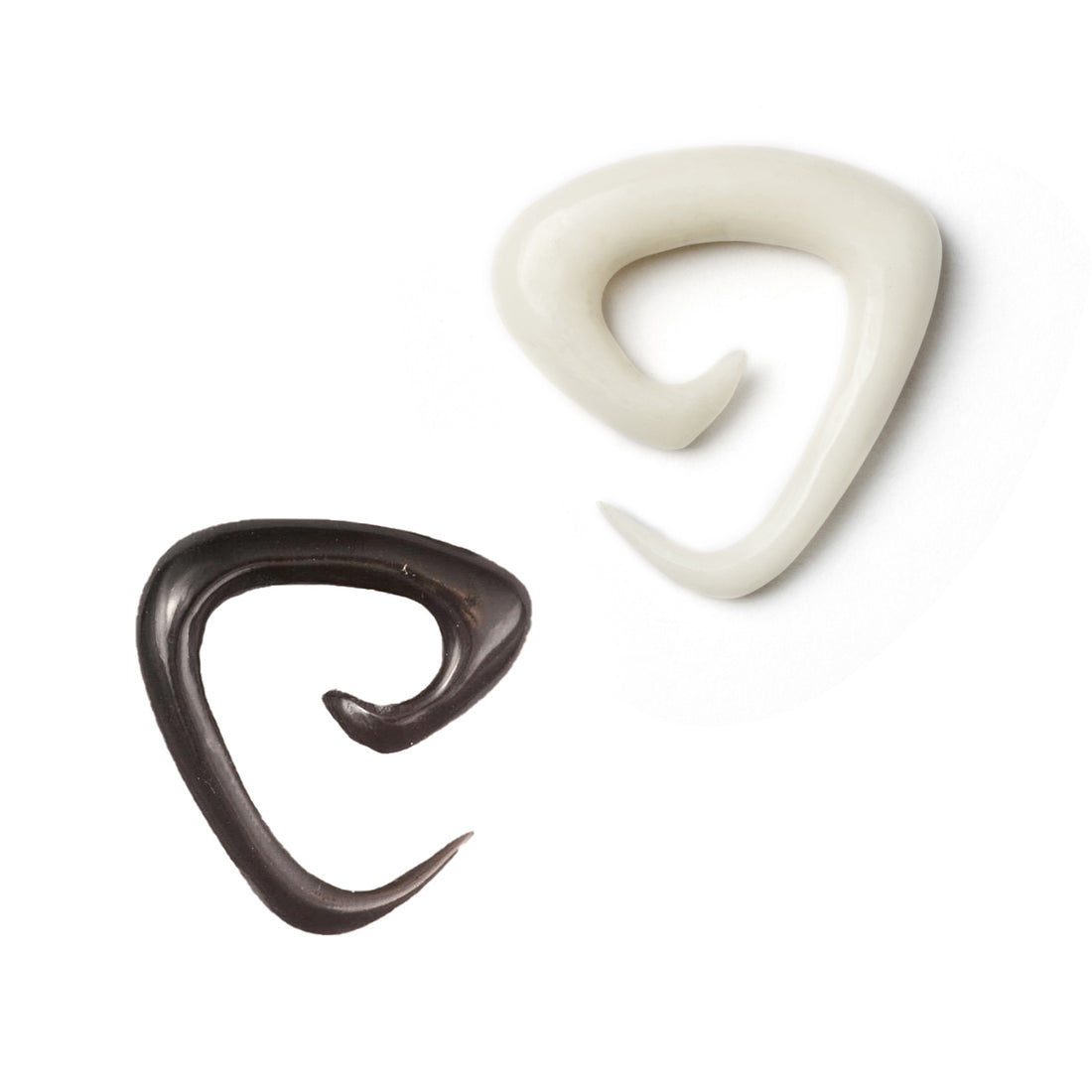 Triangular Spiral Solid Horn Hook - Bone and horn